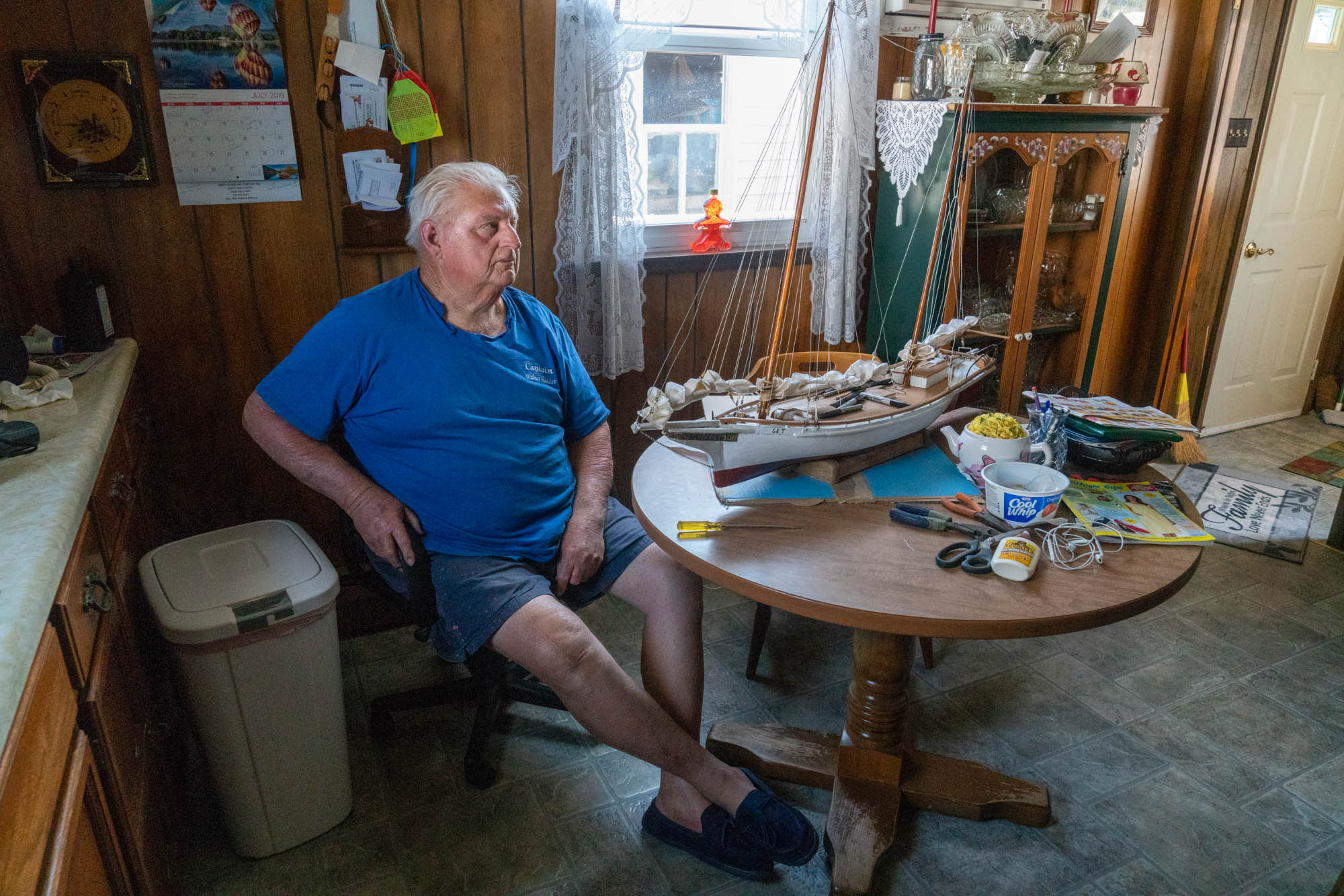 Wesley Bradshaw, a lifelong resident of Smith Island, Maryland, believes the climate is changing but he discounts its role in rising sea levels in Chesapeake Bay. (Jordan Laird/News21)