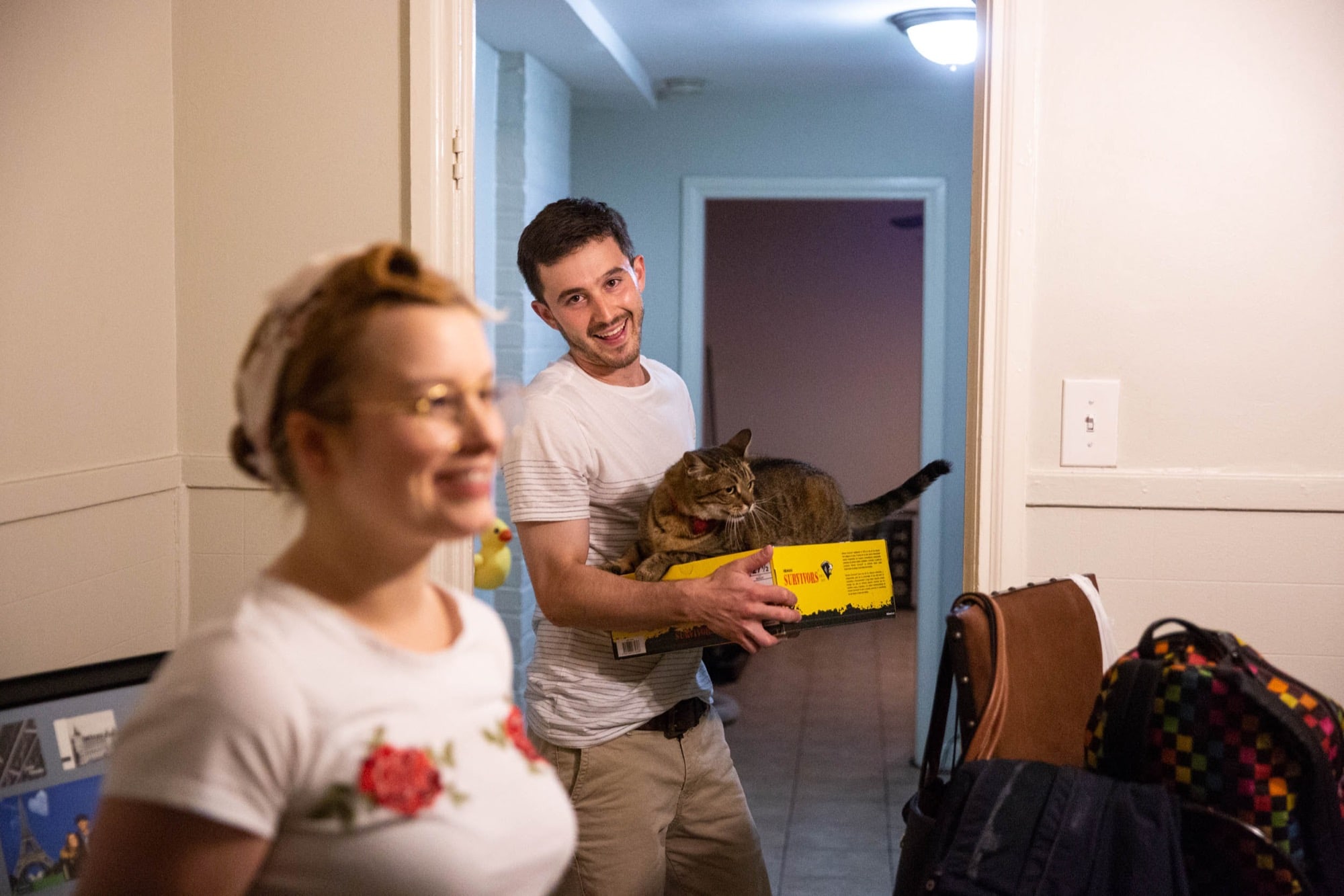 Megann Jones and her boyfriend, Ryan Becker, both lost their childhood homes to Hurricane Katrina. After the storm, he said, his parents bought a Nintendo Game Cube to keep him and his brother busy. (Ellen O'Brien/News21)