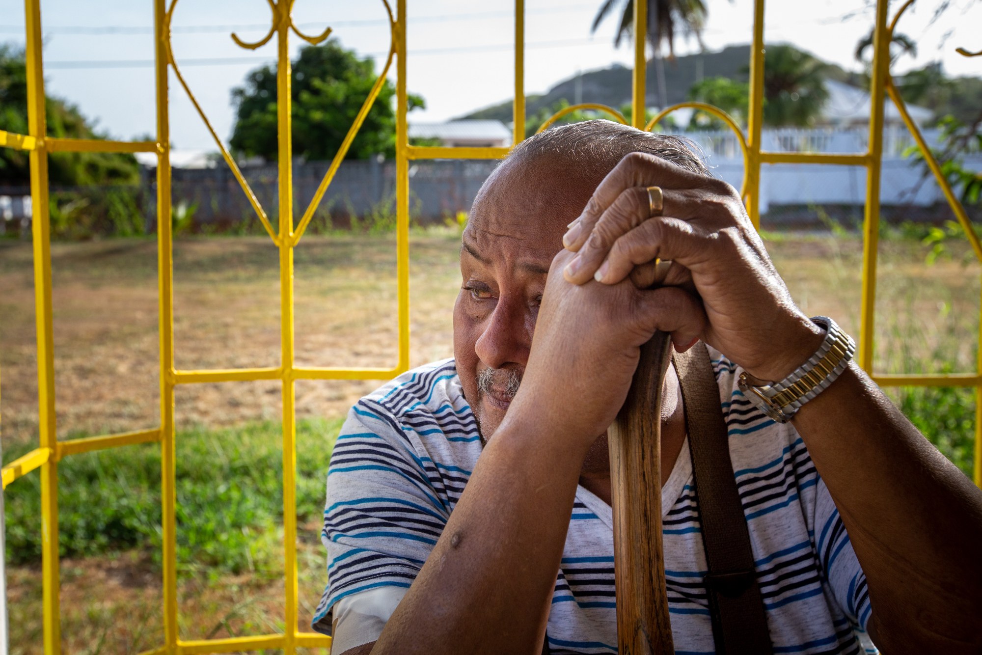 Wallace Phaire - Wallace Phaire, 69, still lives in the house where he was born on St. Croix, U.S. Virgin Islands. Since his kidney was damaged in a car accident, Phaire has depended on regular dialysis treatments. He and his wife left the Virgin Islands about two weeks before Hurricane Irma and were unable to return for more than nine months because no dialysis centers were open on the islands. While they were away, the house fell into a state of disrepair. (Anya Magnuson/News21)