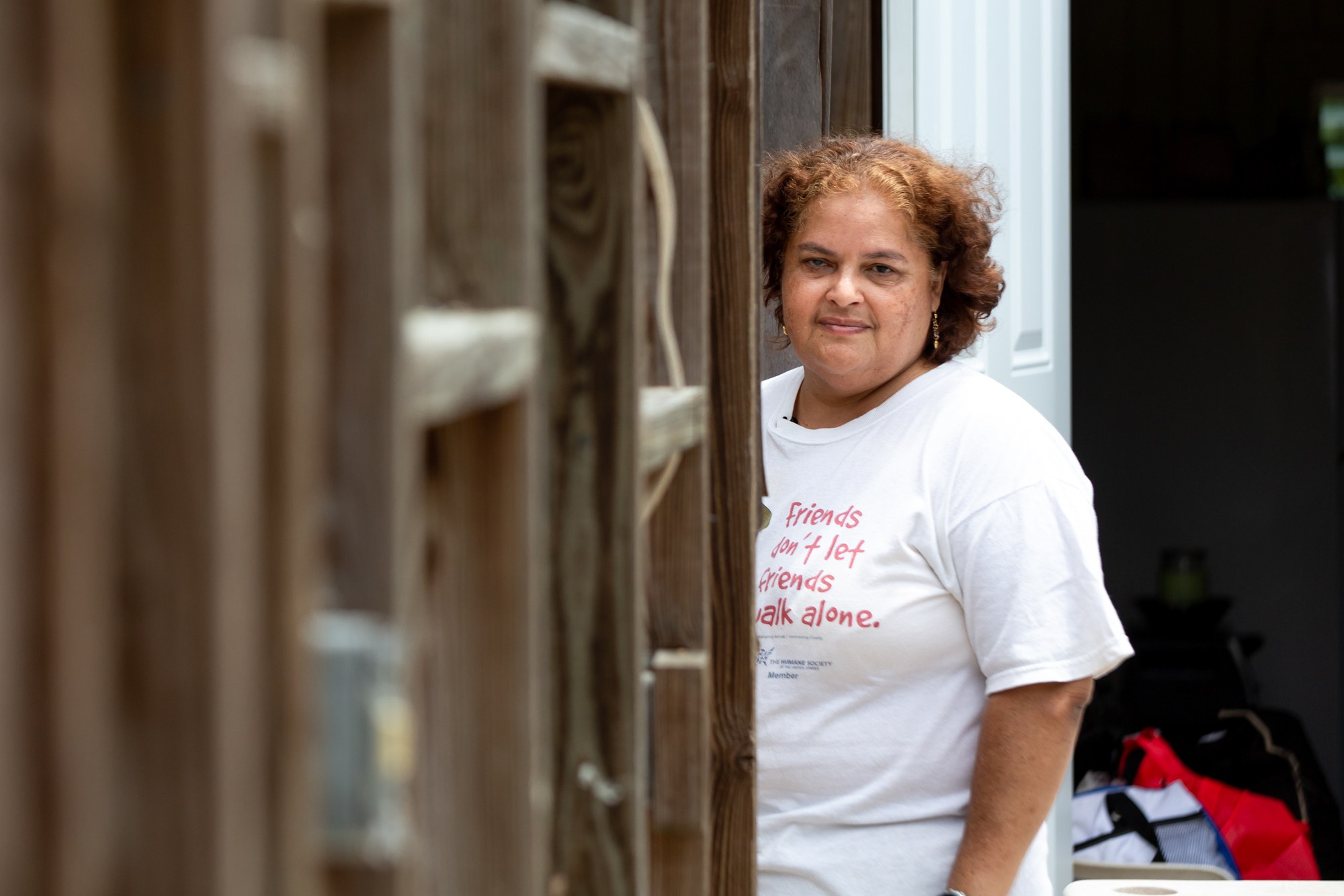 Carmen Huertas - Carmen Huertas of Frederiksted, U.S. Virgin Islands, is 54 and has been blind since she was 28. Since Hurricane Maria, only the two bedrooms and kitchen of her home have been rebuilt. Huertas also faced transportation issues because she relies on paratransit shuttles to get around. (Anya Magnuson/News21)