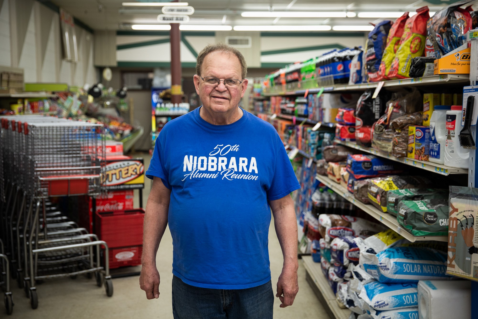 Ken Farnik - Ken Farnik says Farnik’s Market in Niobrara, Nebraska, is struggling to stay in business since the flooding in March, due to fewer customers. Niobrara relies on  hunters and visitors to nearby Niobrara State Park to support its economy. (Anya Magnuson/News21)