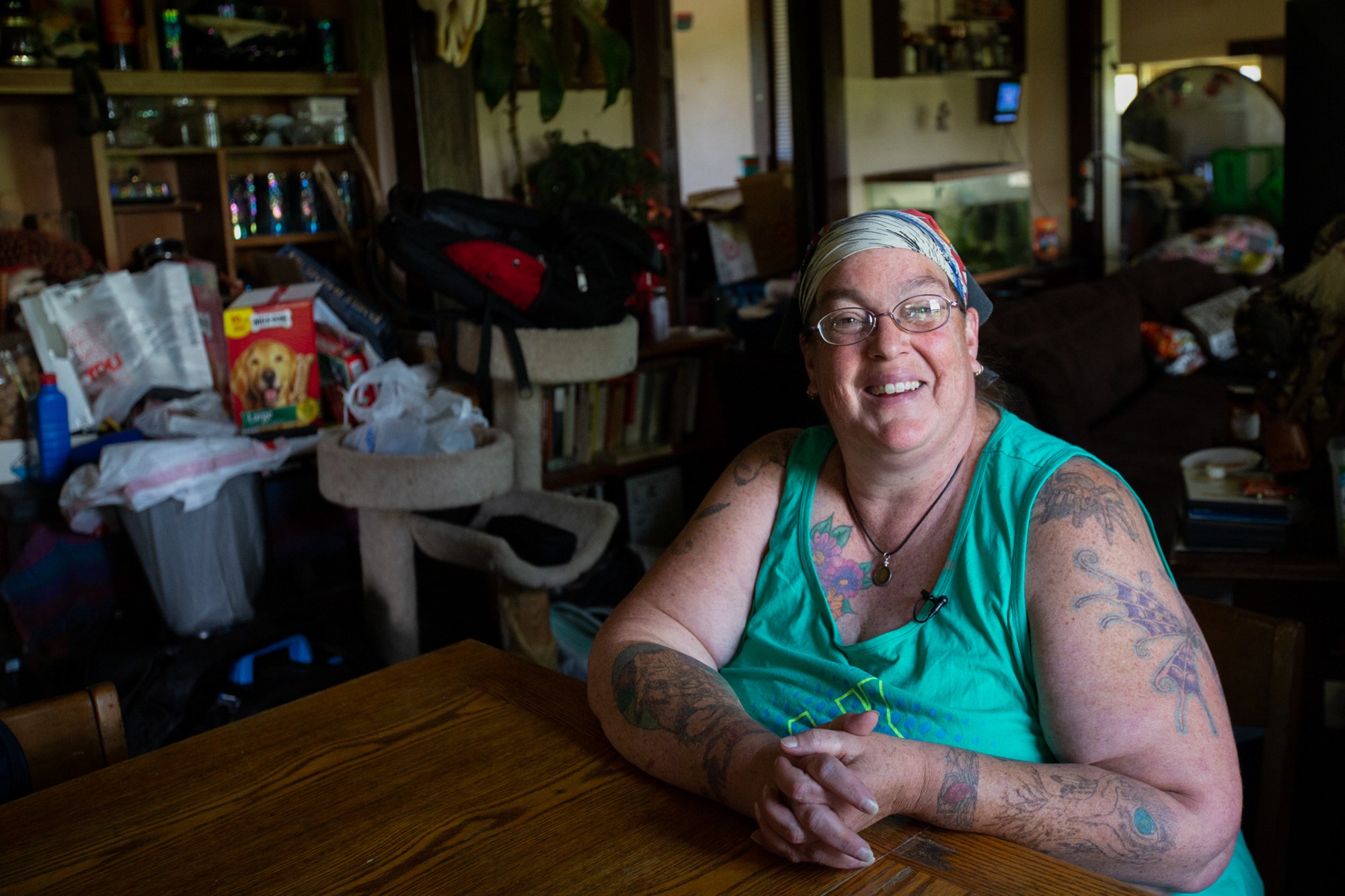Emy Collin - Emy Collin, a member of the Ponca Tribe of Nebraska, moved her family back to the tribe’s ancestral homelands by Ponca Creek three years ago. But in March, the Missouri River and its tributaries flooded, cutting off Collin and her family from the outside world for 18 days. For the first two days, her 14-year-old son was unable to get home, instead staying with the school bus driver. (Anya Magnuson/News21)