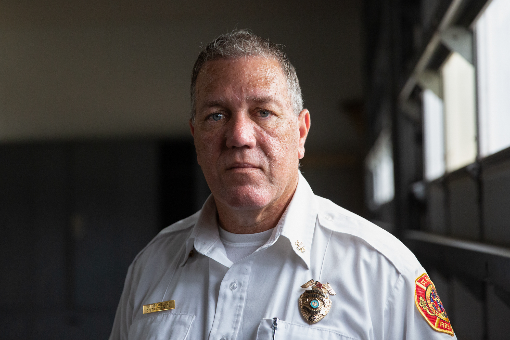 Michael LeBeau - District Chief Michael LeBeau of the St. Bernard Parish Fire Department worked 17 days straight during Hurricane Katrina, operating a shelter and helping with evacuations. He says it's important for first responders and those impacted by disasters to get the emotional support that he never received during those grueling weeks. (Ellen O'Brien/News21)